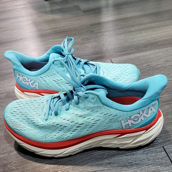 Hoka One One Clifton 8 Running Shoes Aquarelle/Eggshell - Picture 3 of 8